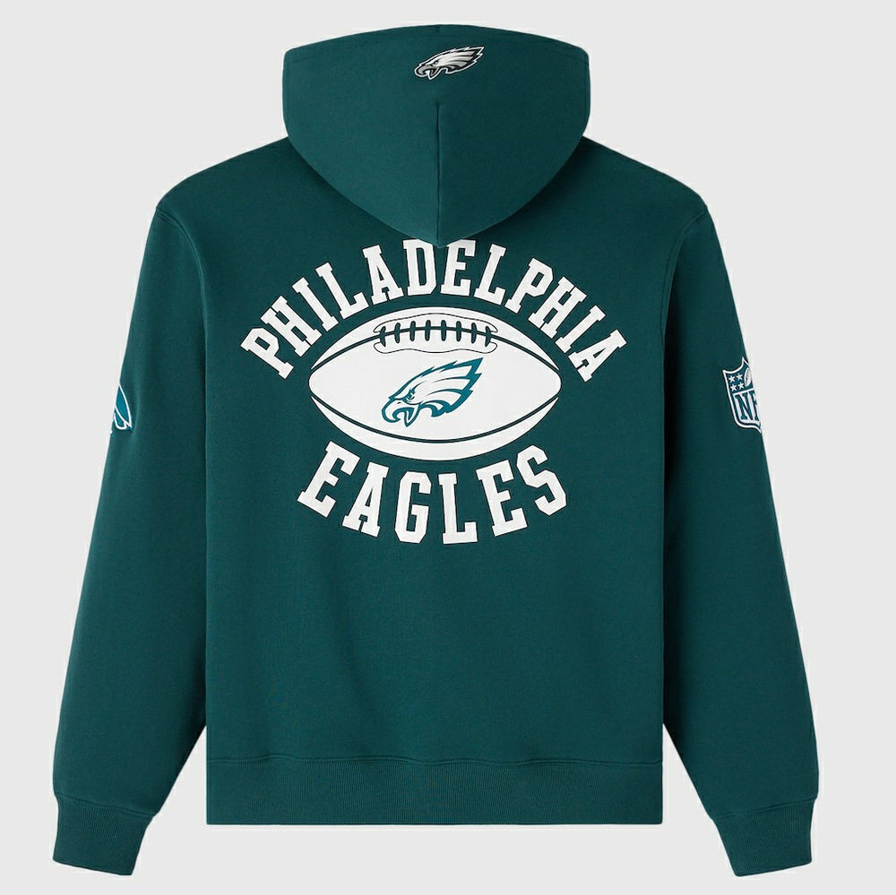 Philadelphia Eagles OVO x NFL Unisex Full-Zip Waffle-Lined Hoodie Midnight Green