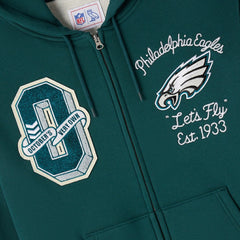 Philadelphia Eagles OVO x NFL Unisex Full-Zip Waffle-Lined Hoodie Midnight Green