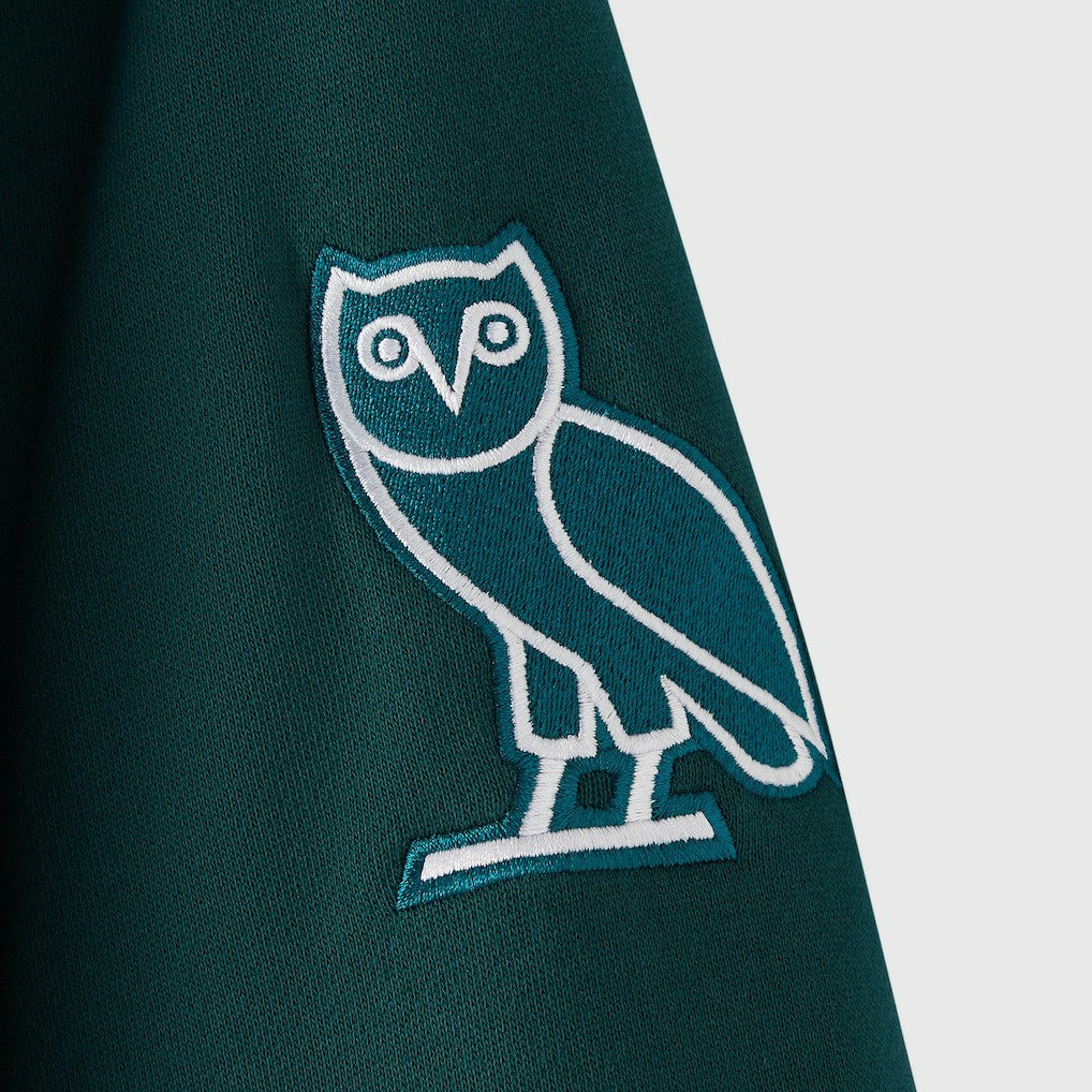Philadelphia Eagles OVO x NFL Unisex Full-Zip Waffle-Lined Hoodie Midnight Green