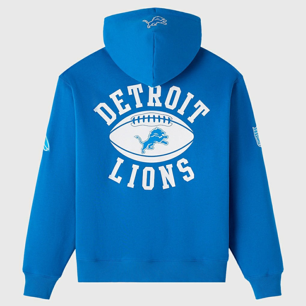 Detroit Lions OVO x NFL Unisex Full-Zip Waffle-Lined Hoodie Blue