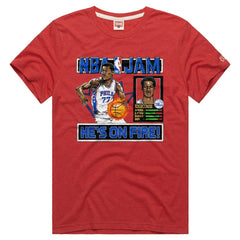 VJ Edgecombe Philadelphia 76ers Homage Unisex NBA Jam Tri-Blend T-Shirt Red