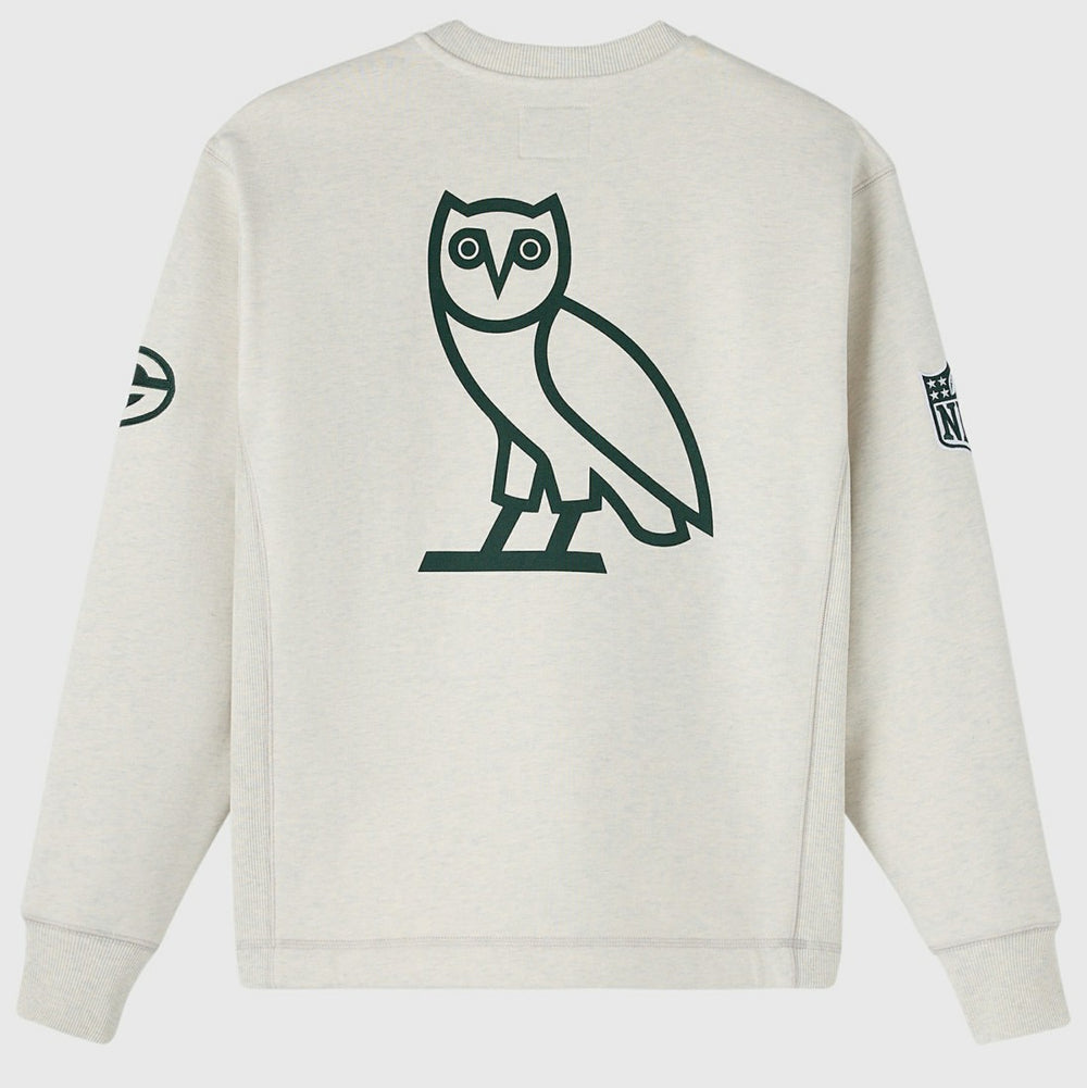 Green Bay Packers OVO x NFL Unisex Fleece Sweatshirt Heather Gray