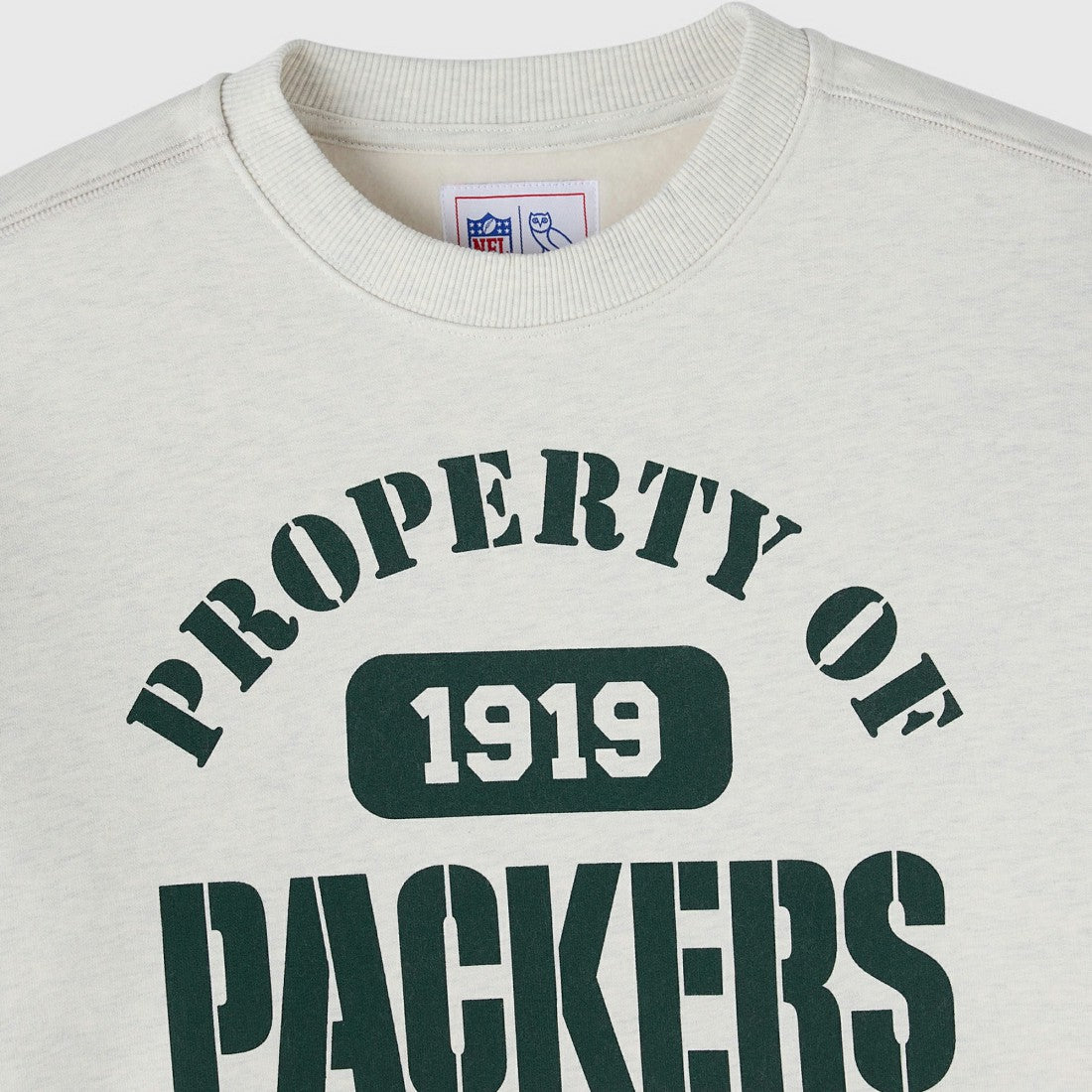 Green Bay Packers OVO x NFL Unisex Fleece Sweatshirt Heather Gray