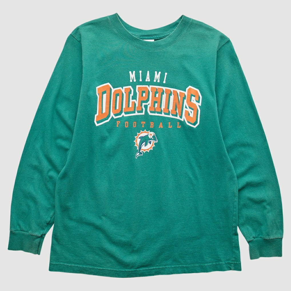 Miami Dolphins NFL 2000s Long Sleeve T-shirt Teal Vintage