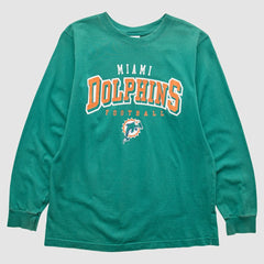 Miami Dolphins NFL 2000s Long Sleeve T-shirt Teal Vintage