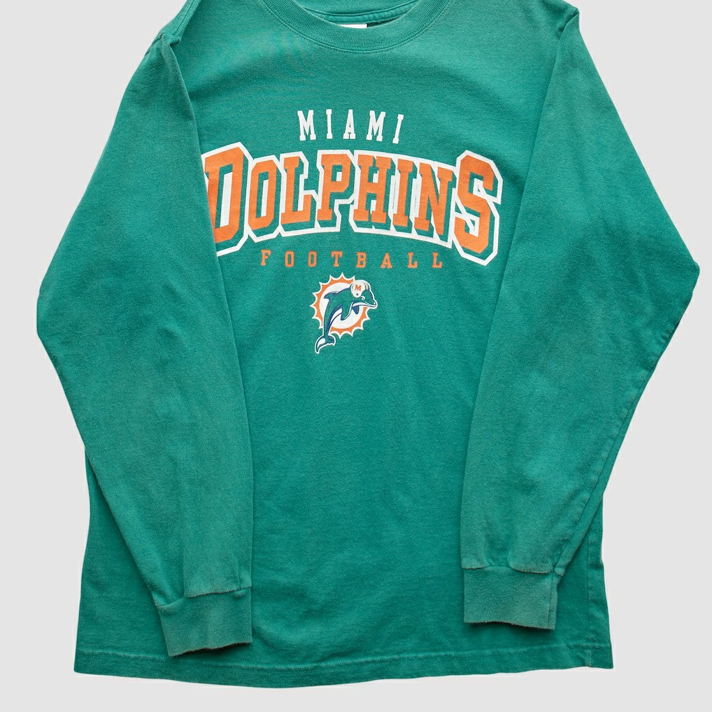 Miami Dolphins NFL 2000s Long Sleeve T-shirt Teal Vintage