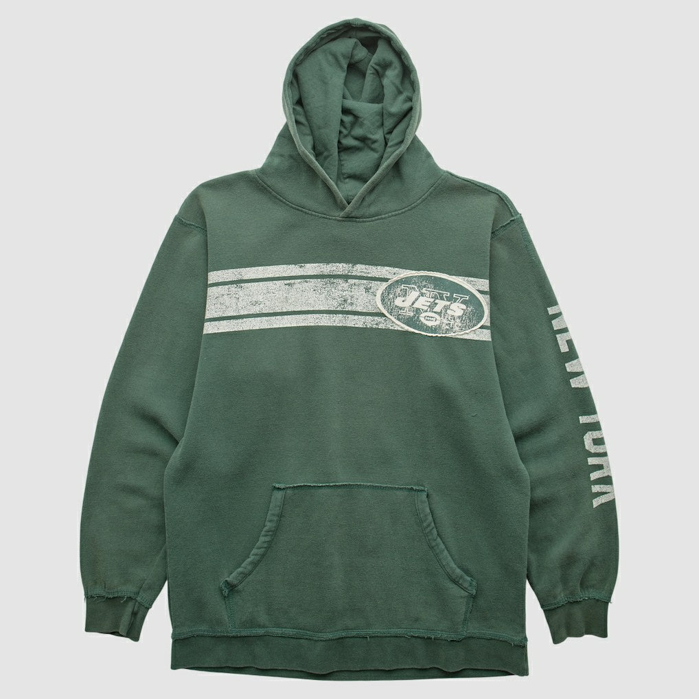 New York Jets 2000s Hooded Pullover Sweatshirt Green Vintage