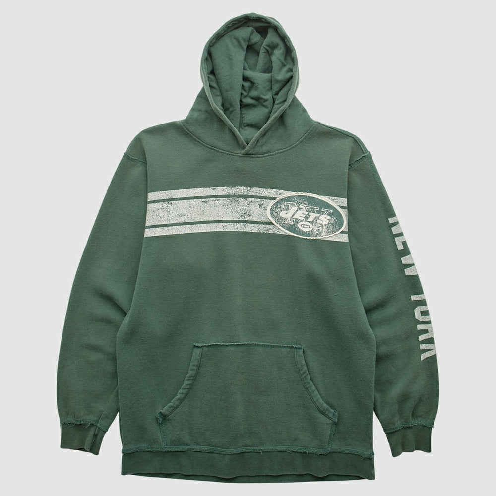 New York Jets 2000s Hooded Pullover Sweatshirt Green Vintage