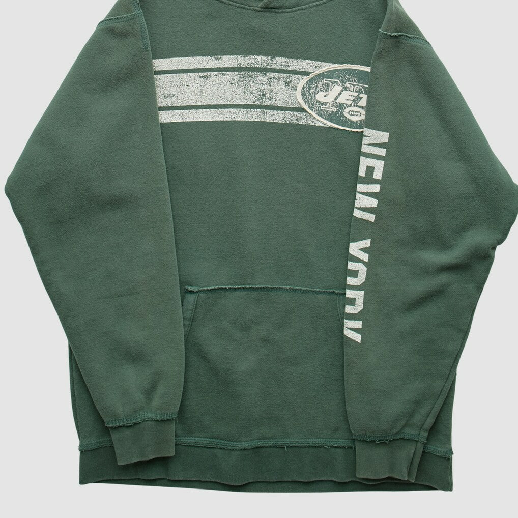 New York Jets 2000s Hooded Pullover Sweatshirt Green Vintage