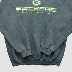 Green Bay Packers 2000s Hooded Pullover Sweatshirt Dark Heather Gray Vintage
