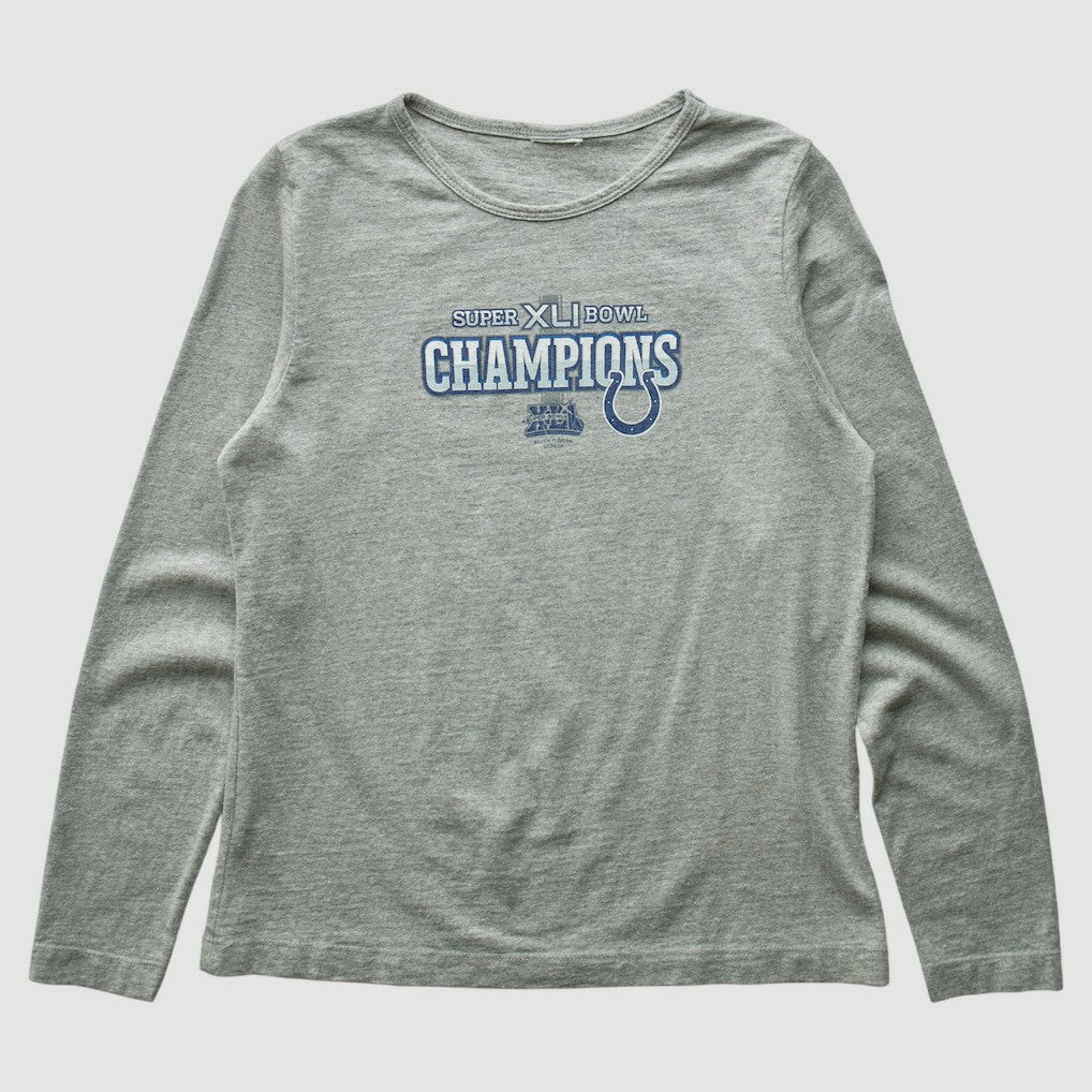 Indianapolis Colts 2007 Long Sleeve T-shirt Heather Gray Vintage