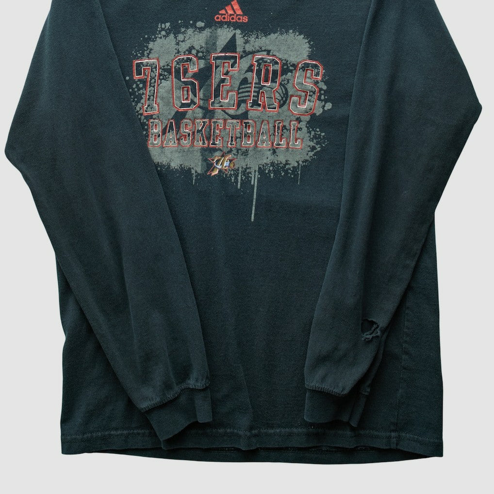 Philadelphia 76ers 2000s Long Sleeve T-shirt Black Vintage