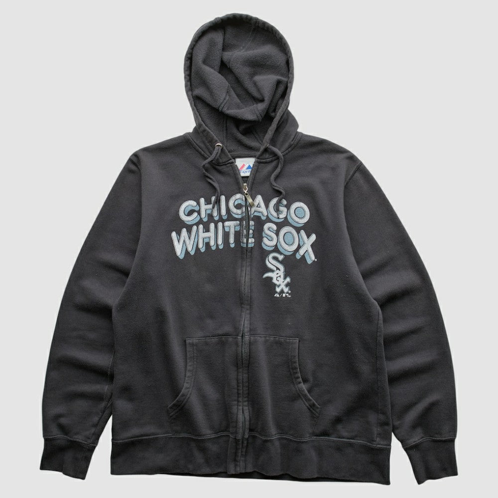 Chicago White Sox Majestic 2010 Hooded Full Zip Sweatshirt - Black - S by Fanatics Real Vintage Sweatshirts