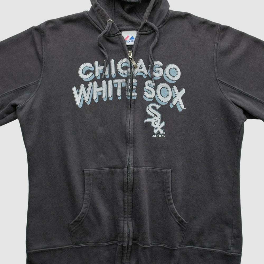 Chicago White Sox Majestic 2010 Hooded Full Zip Sweatshirt - Black - S by Fanatics Real Vintage Sweatshirts