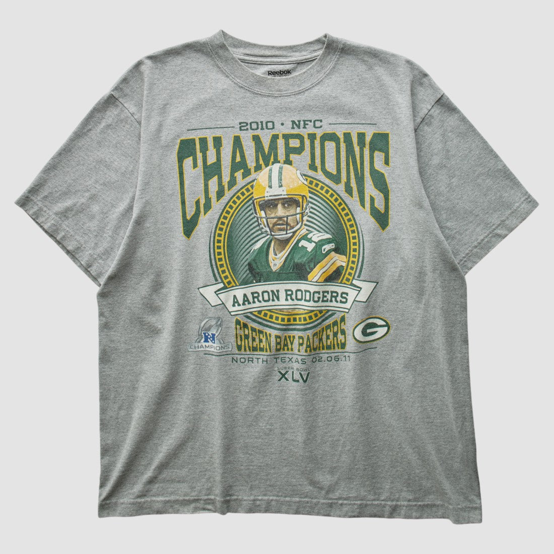 Green Bay Packers Reebok 2010 T-shirt Heather Gray Vintage