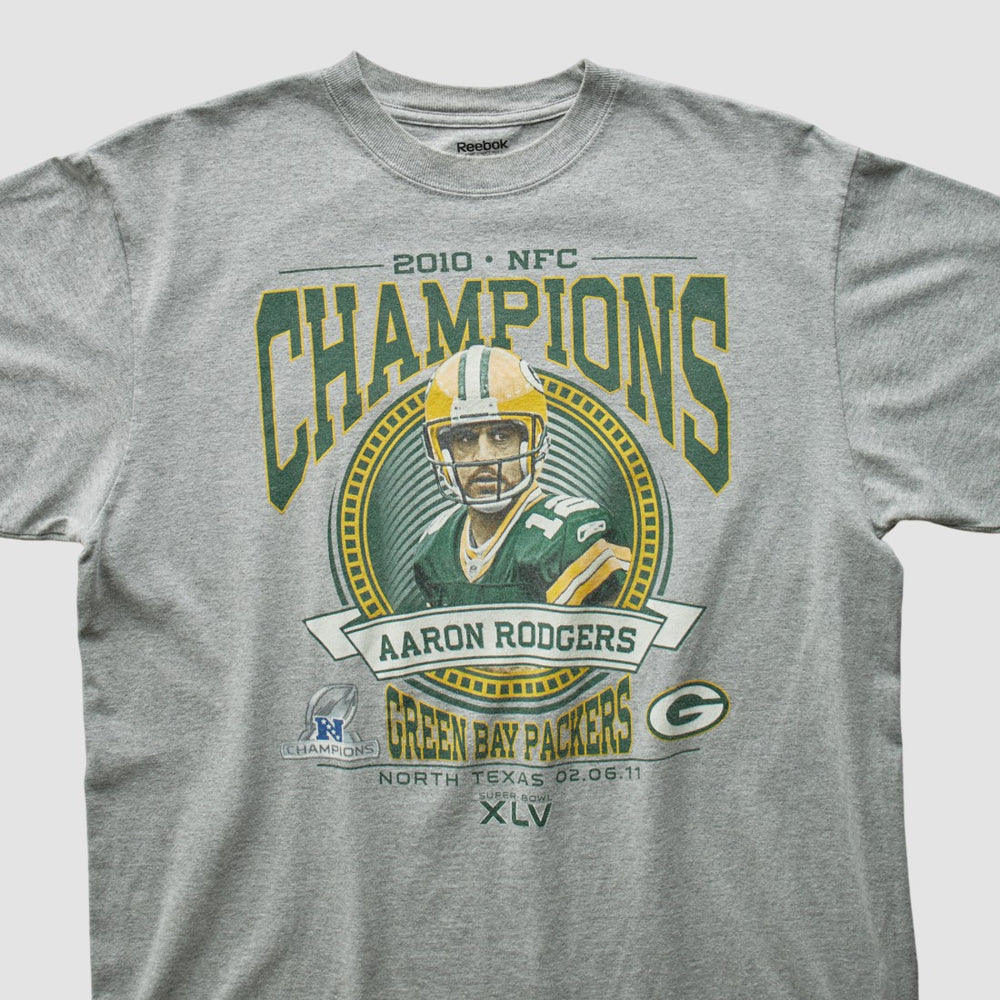Green Bay Packers Reebok 2010 T-shirt Heather Gray Vintage