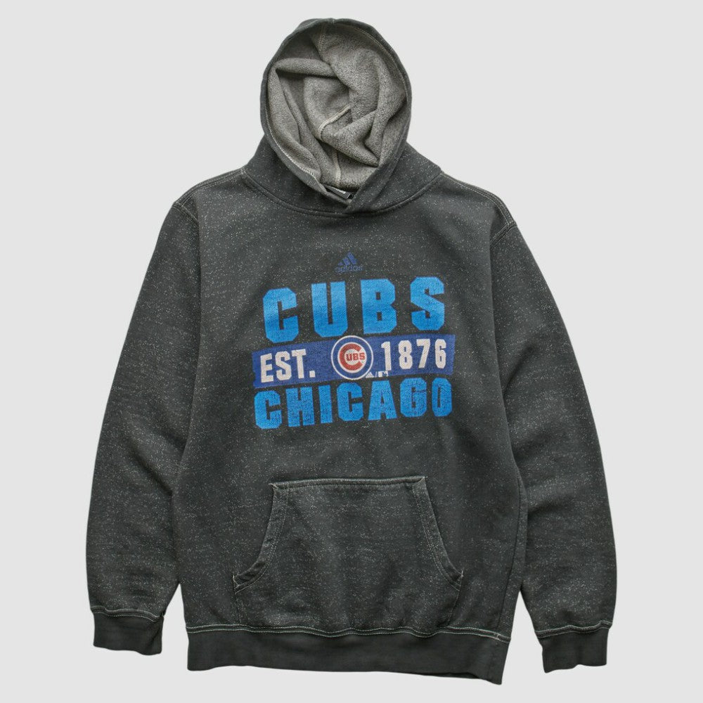 Chicago Cubs Adidas 2010s Hooded Pullover Sweatshirt - Dark Heather Gray - XXS by Fanatics Real Vintage Pullover