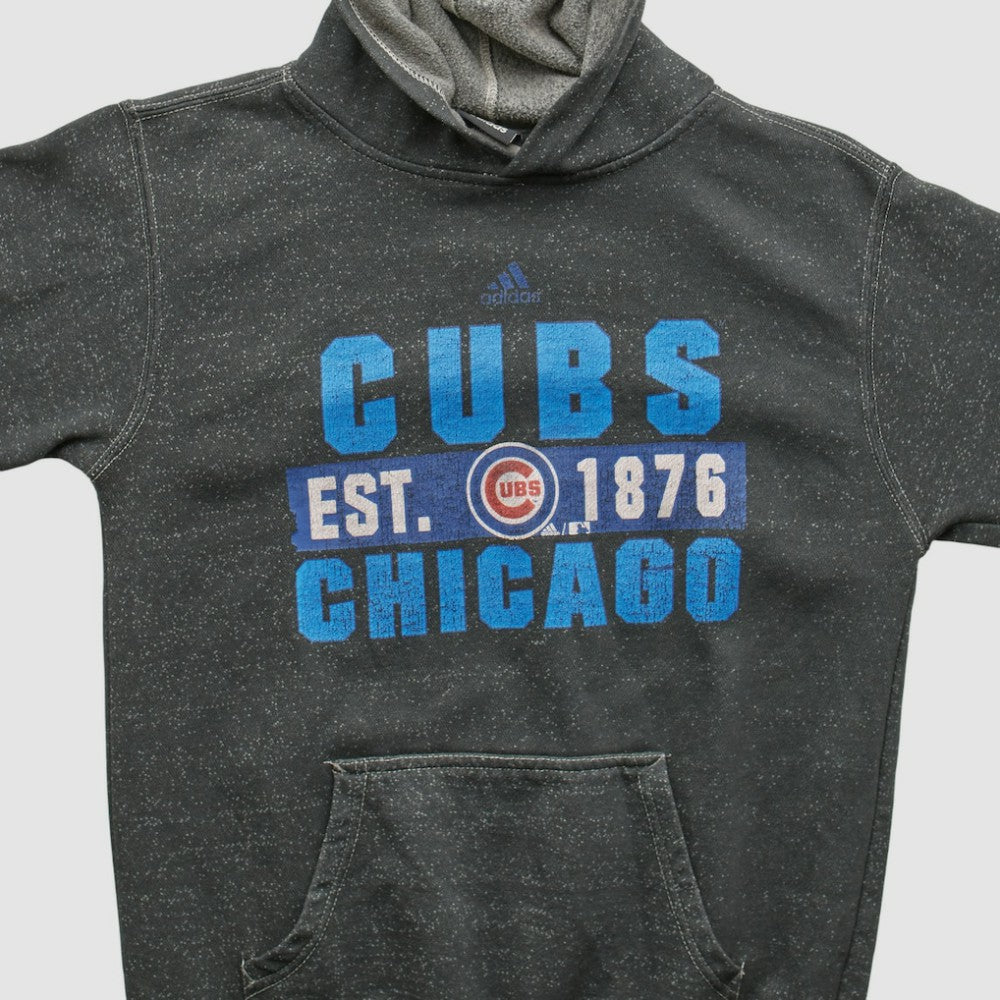 Chicago Cubs Adidas 2010s Hooded Pullover Sweatshirt - Dark Heather Gray - XXS by Fanatics Real Vintage Pullover