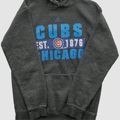 Chicago Cubs Adidas 2010s Hooded Pullover Sweatshirt - Dark Heather Gray - XXS by Fanatics Real Vintage Pullover