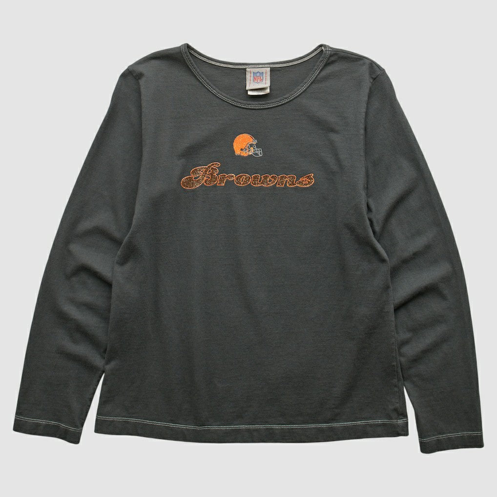 Cleveland Browns NFL 2000s Long Sleeve T-shirt Charcoal Vintage