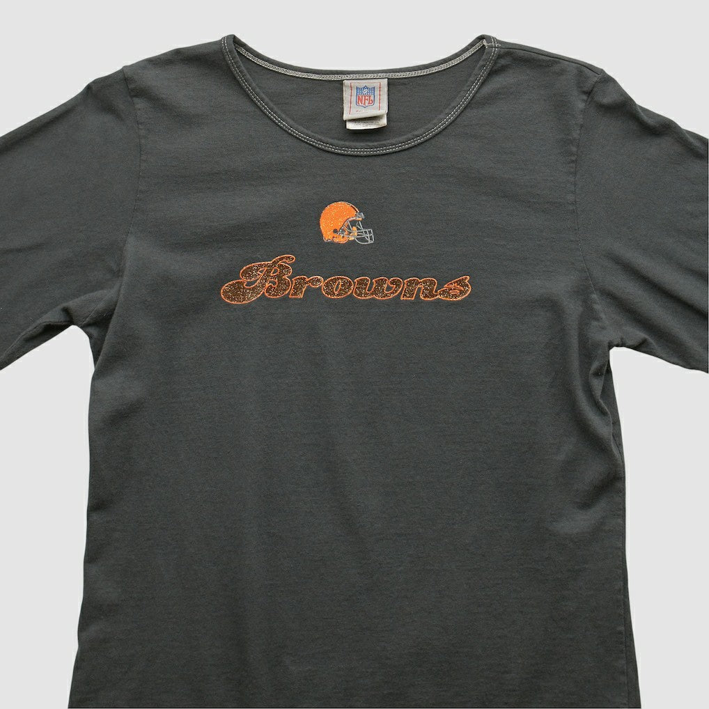Cleveland Browns NFL 2000s Long Sleeve T-shirt Charcoal Vintage