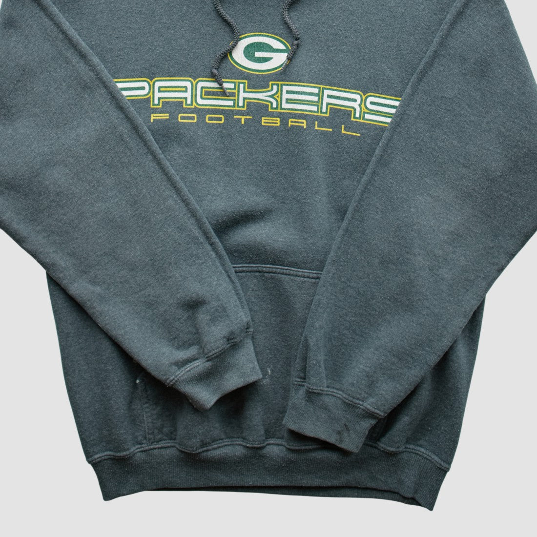 Green Bay Packers 2000s Hooded Pullover Sweatshirt Dark Heather Gray Vintage