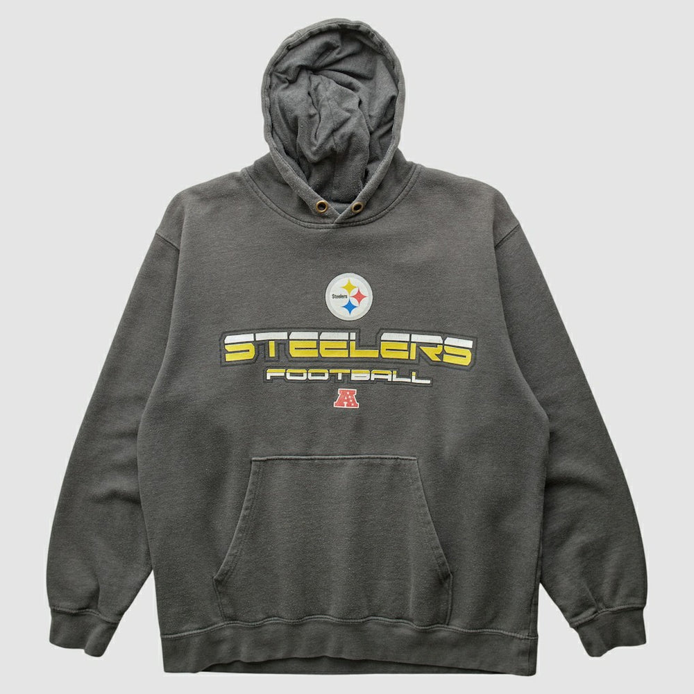 Pittsburgh Steelers NFL 2010s Hooded Pullover Sweatshirt Gray Vintage