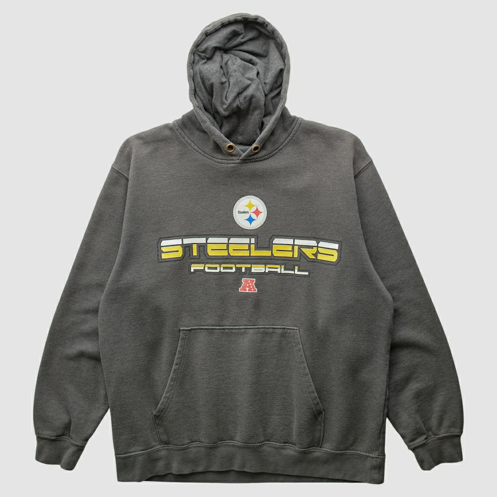 Pittsburgh Steelers NFL 2010s Hooded Pullover Sweatshirt Gray Vintage