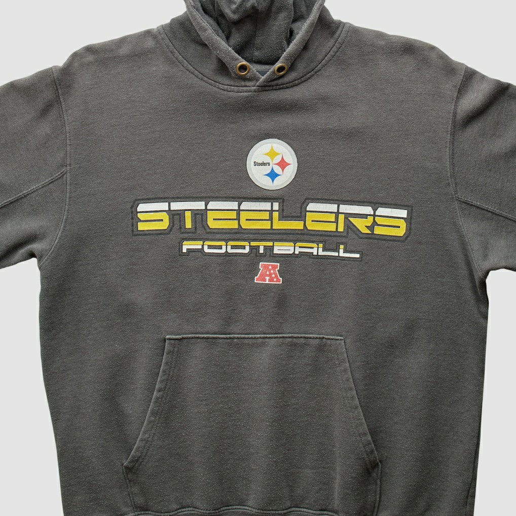Pittsburgh Steelers NFL 2010s Hooded Pullover Sweatshirt Gray Vintage