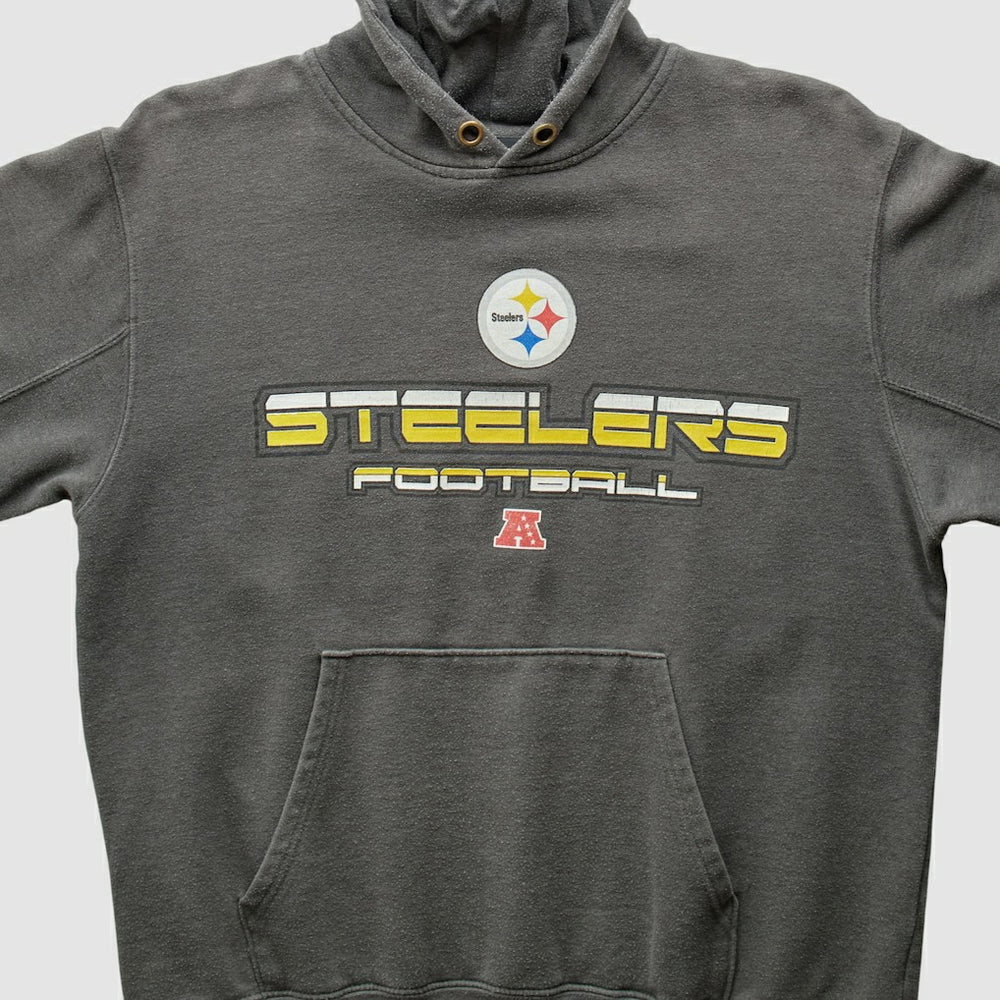 Pittsburgh Steelers NFL 2010s Hooded Pullover Sweatshirt Gray Vintage