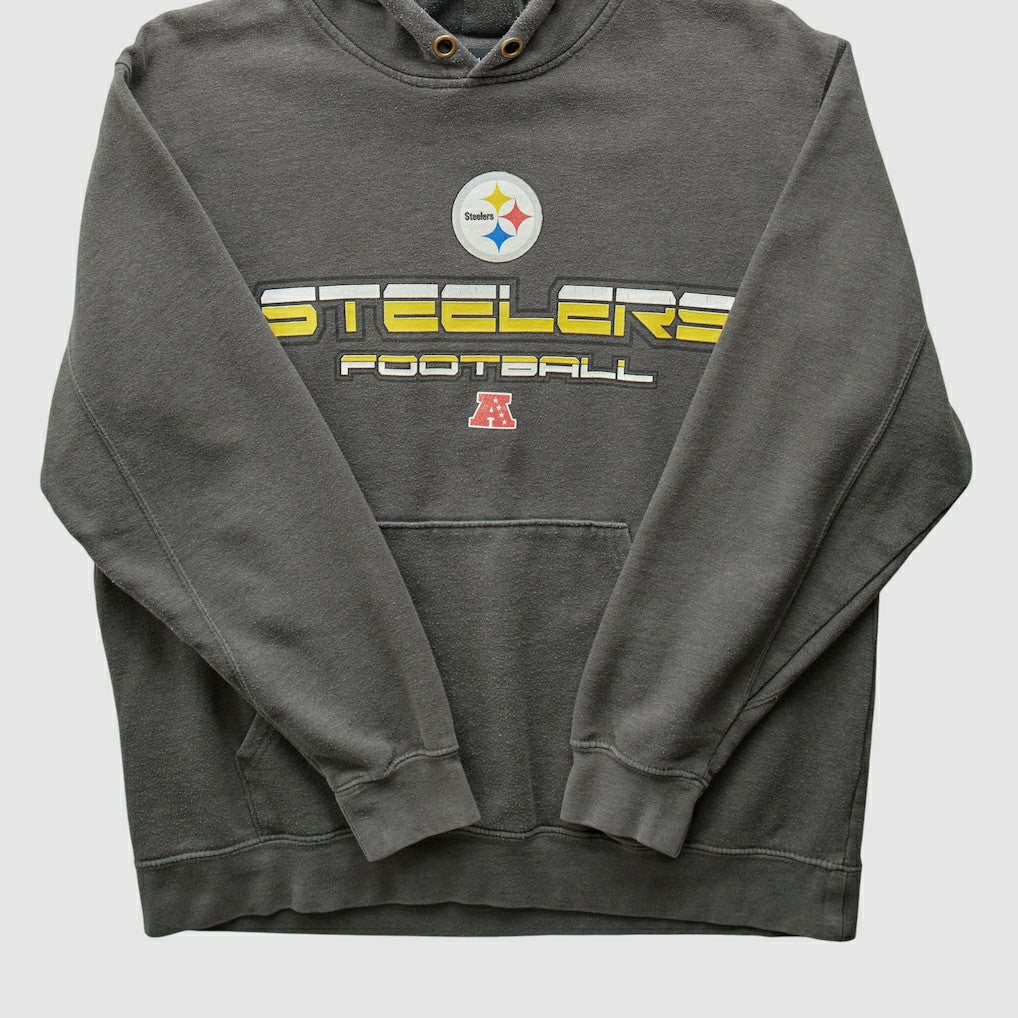 Pittsburgh Steelers NFL 2010s Hooded Pullover Sweatshirt Gray Vintage