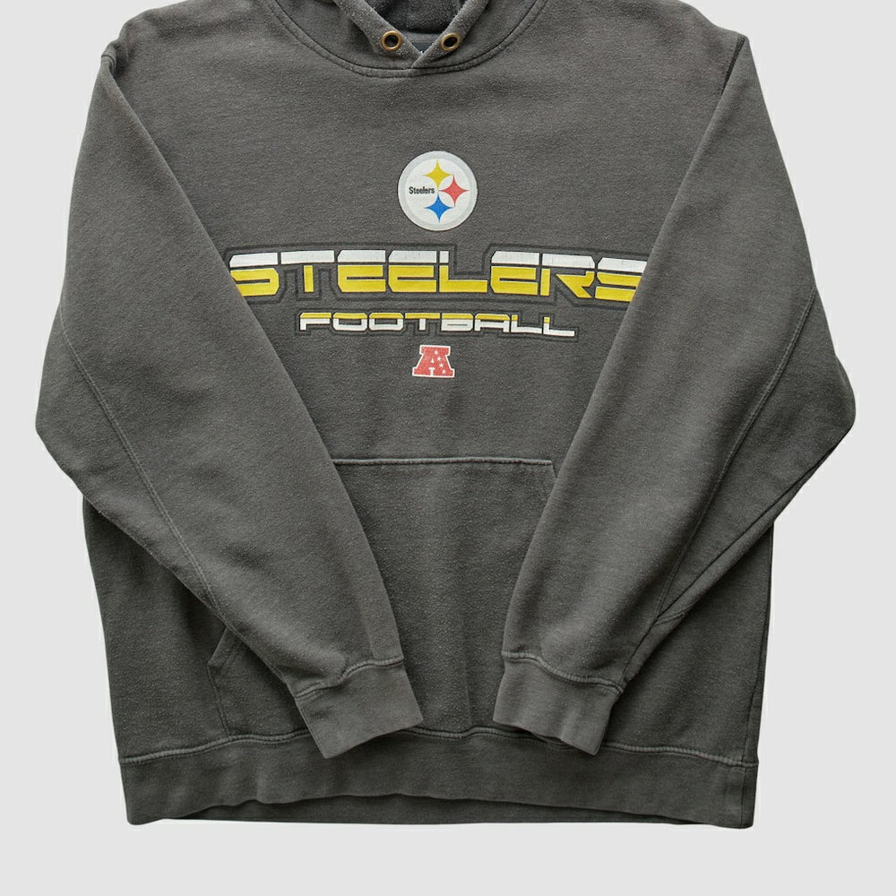 Pittsburgh Steelers NFL 2010s Hooded Pullover Sweatshirt Gray Vintage