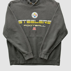 Pittsburgh Steelers NFL 2010s Hooded Pullover Sweatshirt Gray Vintage