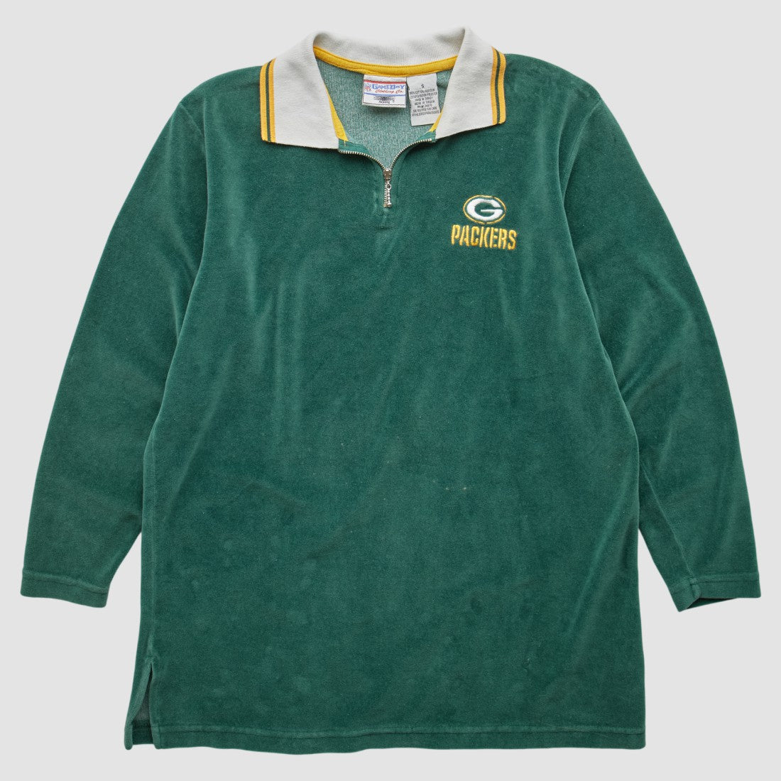Green Bay Packers Game Day Clothing 90s 1/4 Zip Sweatshirt Green Vintage
