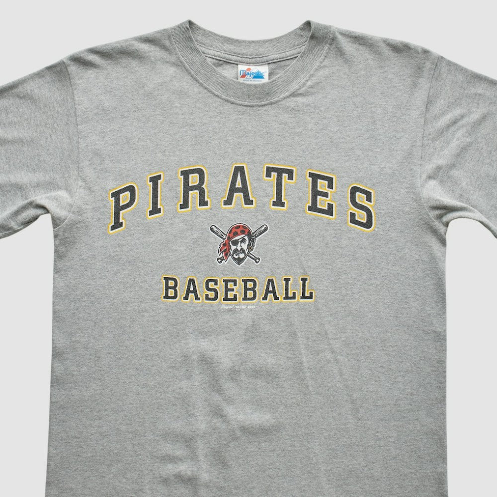 Pittsburgh Pirates Majestic 2000 T-shirt - Heather Gray - S by Fanatics Real Vintage T-shirts