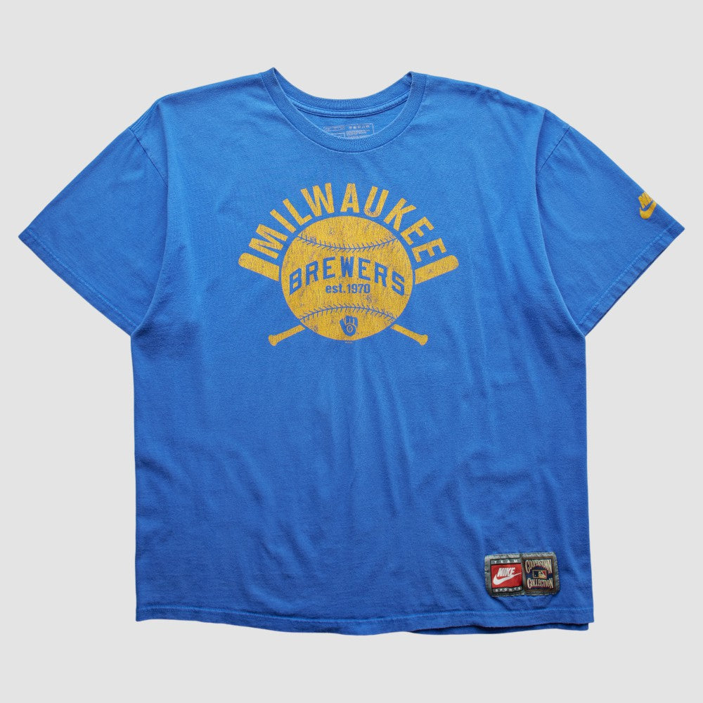 Milwaukee Brewers Nike 2000s T-shirt - Blue - L by Fanatics Real Vintage T-shirts