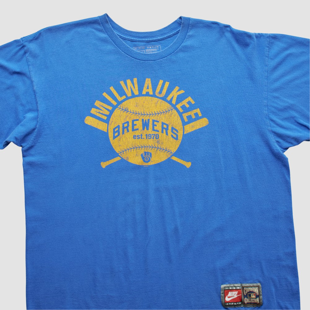 Milwaukee Brewers Nike 2000s T-shirt - Blue - L by Fanatics Real Vintage T-shirts
