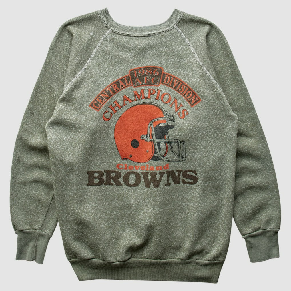 Cleveland Browns 1986 Pullover Sweatshirt Olive Vintage