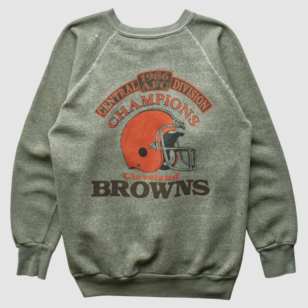 Cleveland Browns 1986 Pullover Sweatshirt Olive Vintage