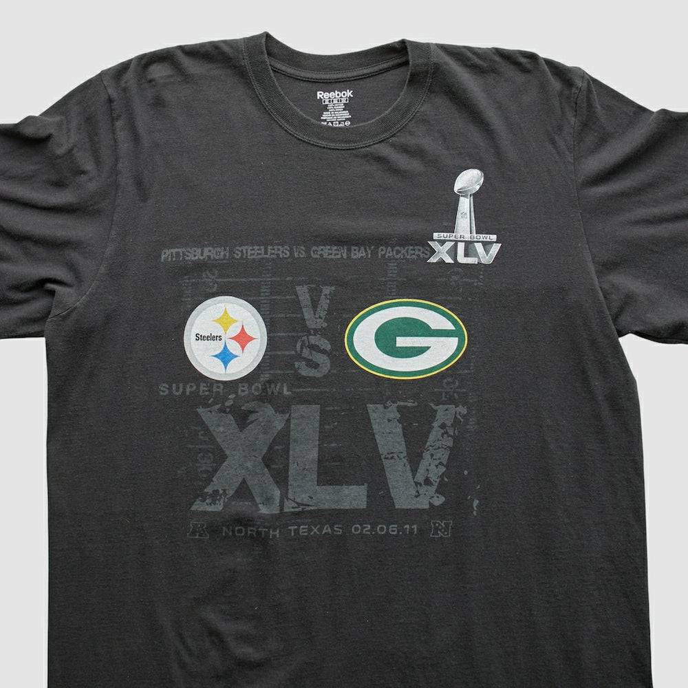 Superbowl XLV Reebok 2011 Long Sleeve T-shirt Black Vintage