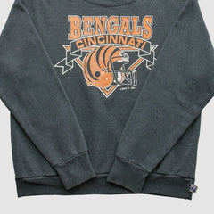 Cincinnati Bengals Logo 7 80s Pullover Sweatshirt Charcoal Vintage