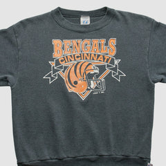 Cincinnati Bengals Logo 7 80s Pullover Sweatshirt Charcoal Vintage