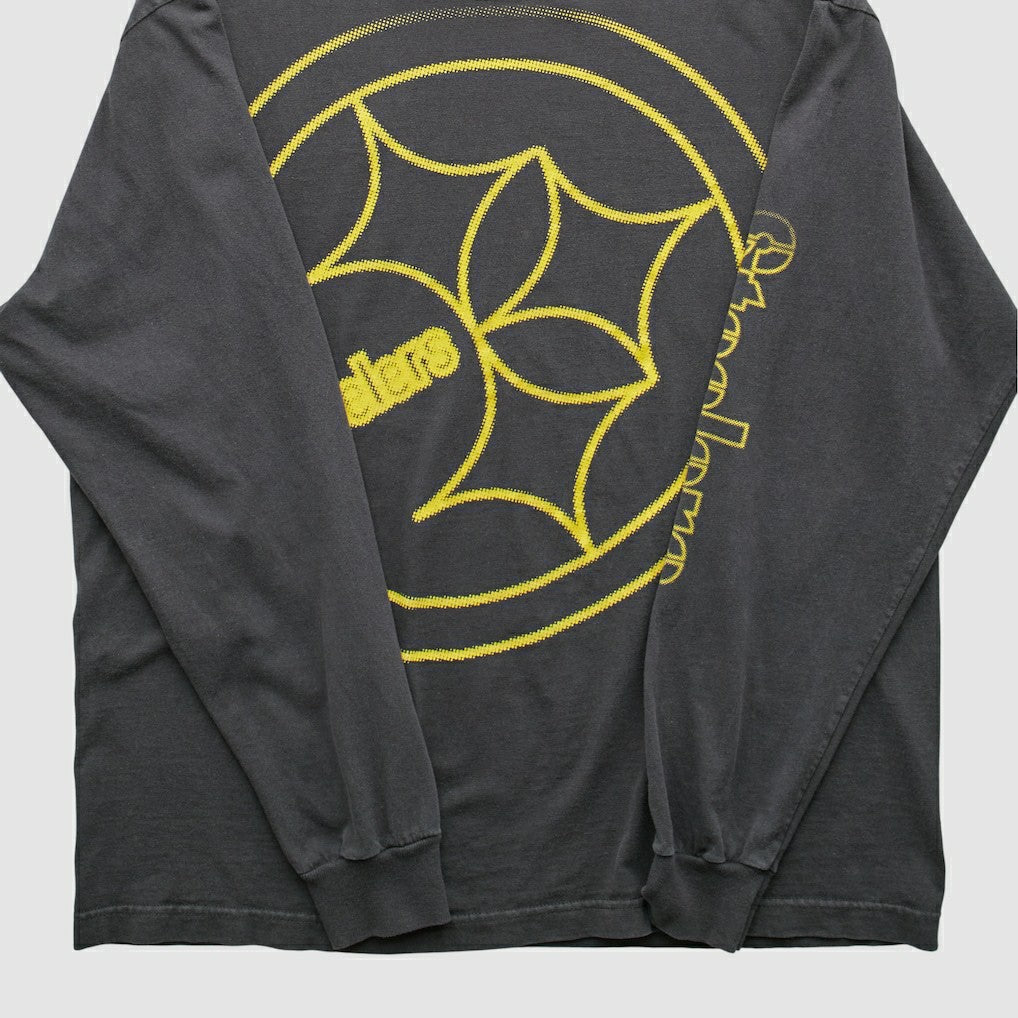 Pittsburgh Steelers Reebok 2000s Long Sleeve T-shirt Charcoal Vintage