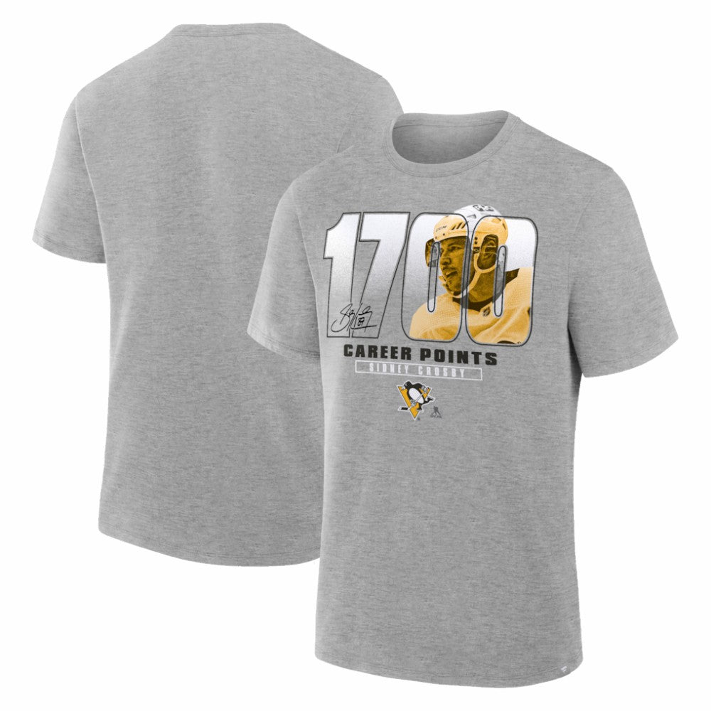 NHL Sidney Crosby Pittsburgh Penguins Legacy Milestone T-Shirt - Gray