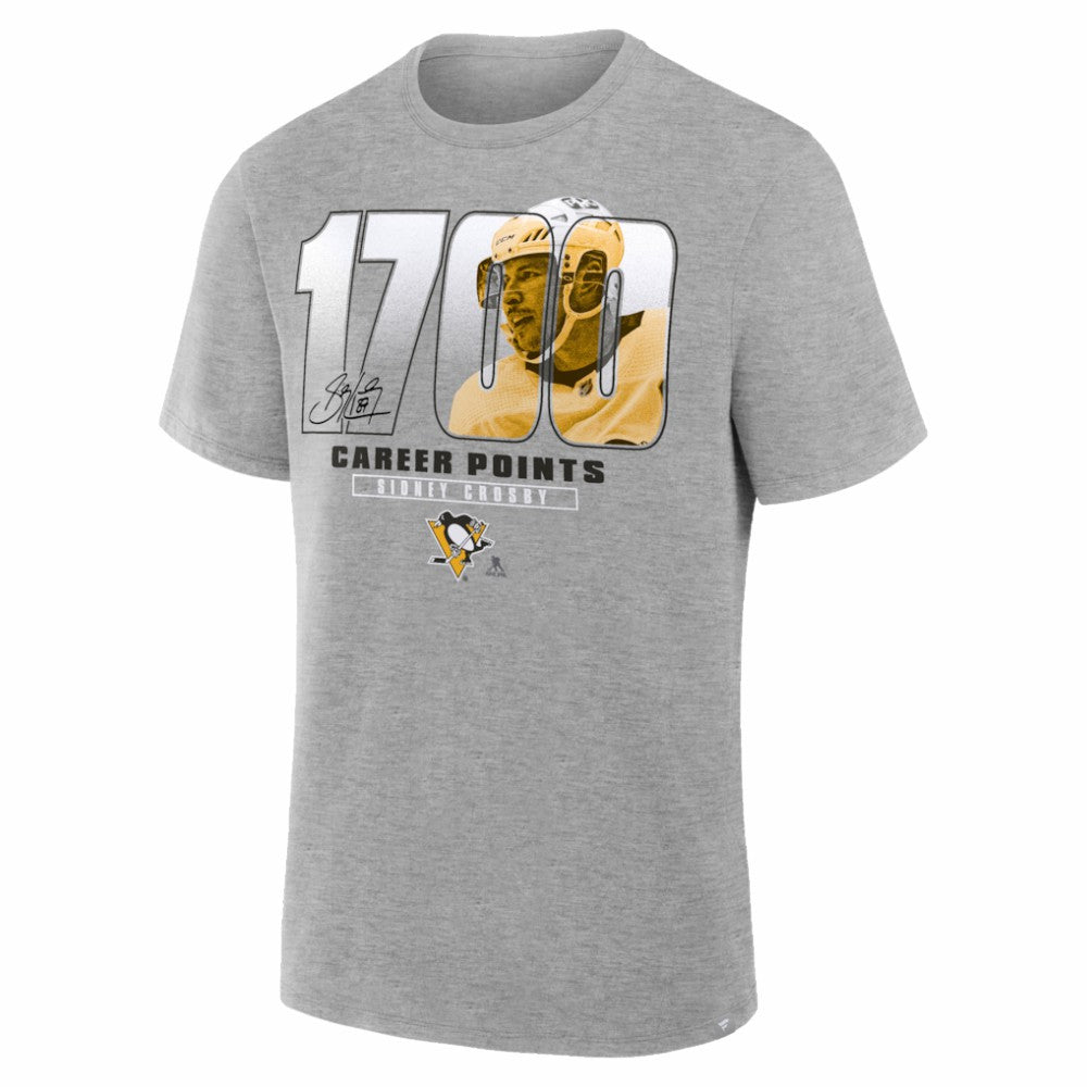 NHL Sidney Crosby Pittsburgh Penguins Legacy Milestone T-Shirt - Gray