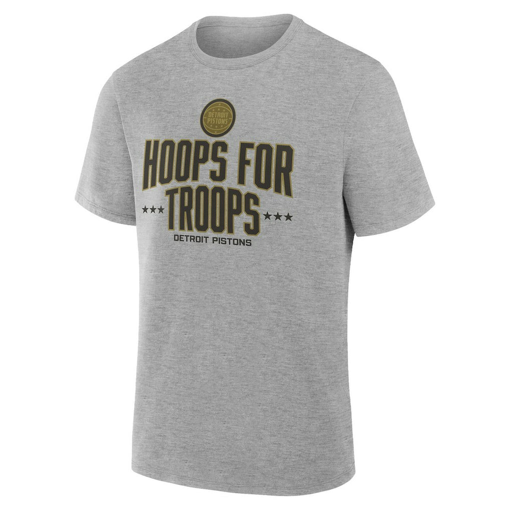 Detroit Pistons Hoops For Troops T-Shirt Gray