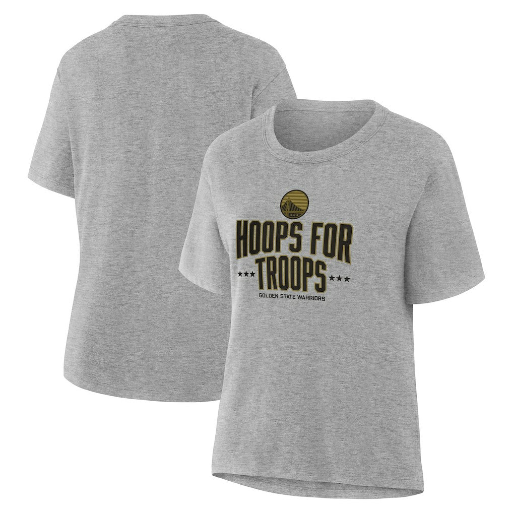 Golden State Warriors Women's Hoops For Troops T-Shirt Gray
