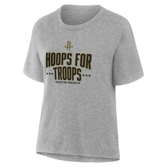 Houston Rockets Women's Hoops For Troops T-Shirt Gray