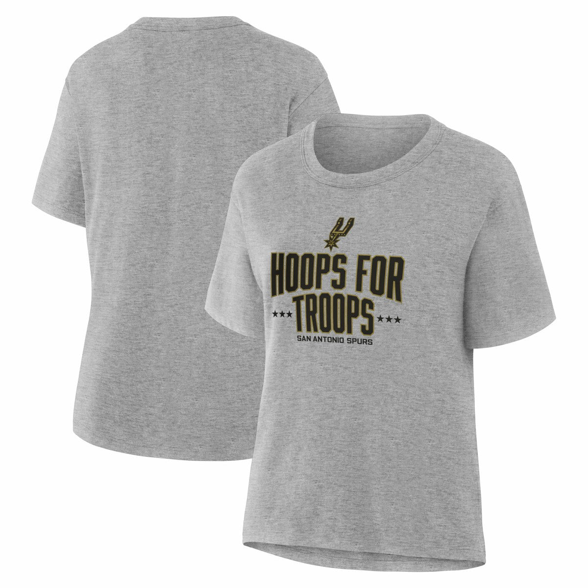 San Antonio Spurs Women's Hoops For Troops T-Shirt Gray