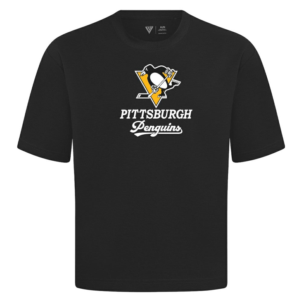 NHL Pittsburgh Penguins Levelwear Team Surge Luxe Signature Knit T-Shirt - Black